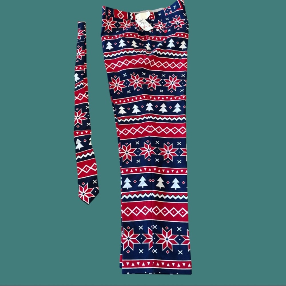 OPPOSUITS Pants‎ Tie Nordic Noel Holiday Christmas Ugly Size 38x34